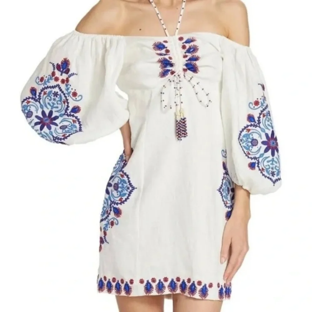 NWT FARM RIO | $285 Embroidered Embellished Mini Dress - Picture 5 of 16
